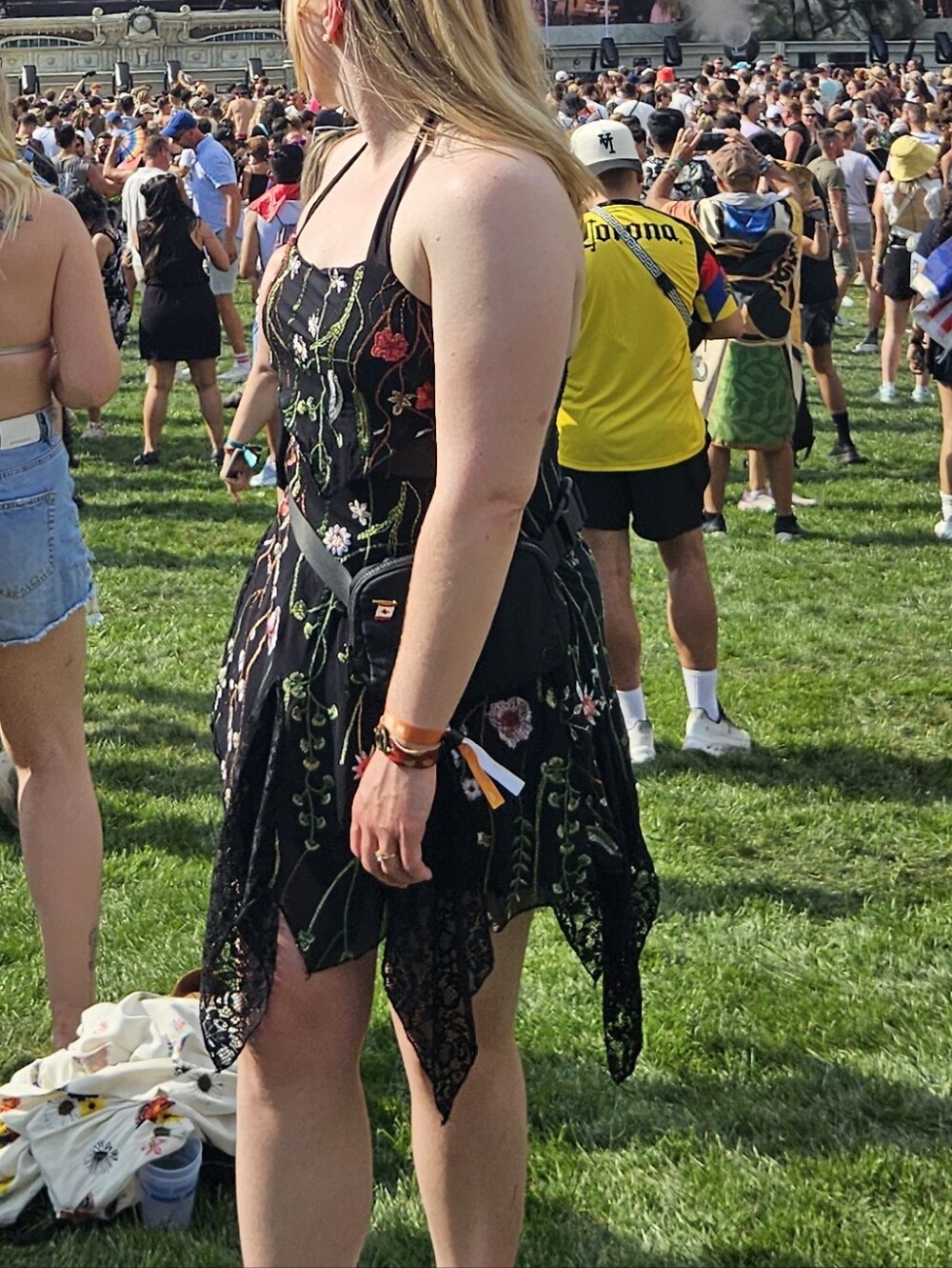 iHeartRaves Black Floral Embroidered Mini Dress - Picture 2 of 3